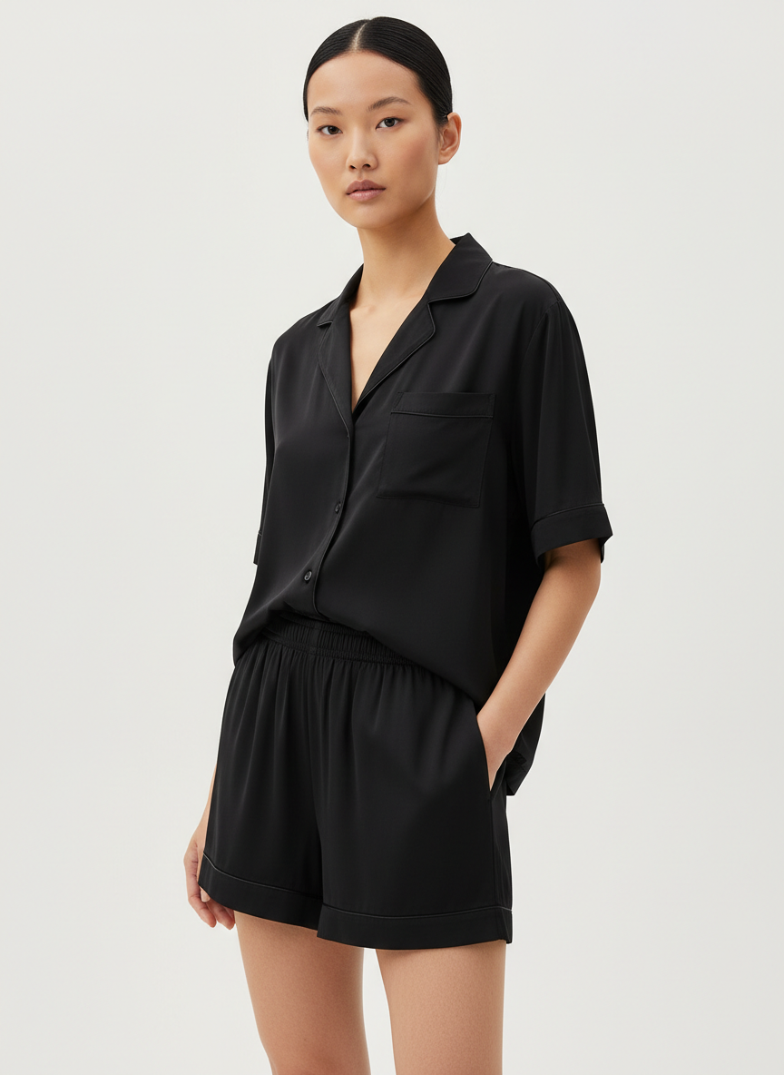 WOMEN'S SHORT SLEEVE BUTTON UP SET